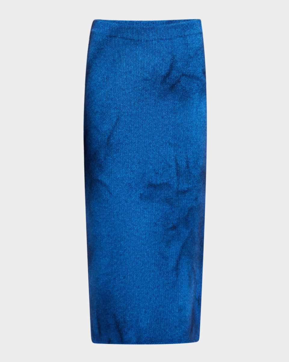 Dorcas Tie-Dye Cashmere Knit Midi Skirt